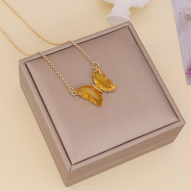 Collar para mujer, joyería para mujer, joyería para mujer, collar multicolor de moda para mujer, colgante de cadena de clavícula de cristal, collar para mujer