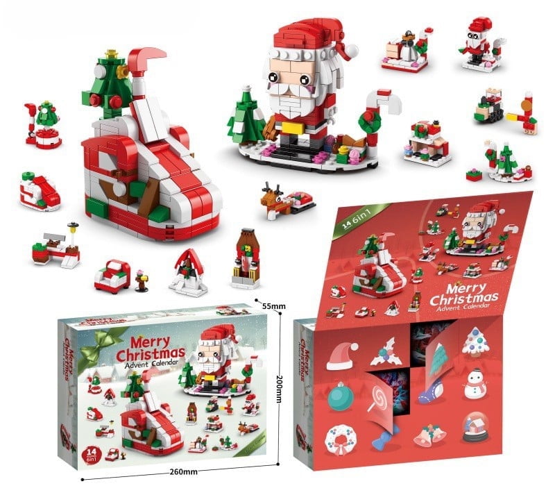 Mineup Calendrier De L'Avent 2024 – 24 Briques Insectes – 2 Grands Modèles – Boîte Aveugle – Cadeau Noël Enfant