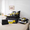 thumbnail image 6 of Homewish Yellow Aesthetic Patchwork 7 Pieces Full Size Bedding Sets,Geometric Abstract Full Size Bed in a Bag,Black Reversible, 6 of 8
