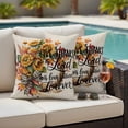 thumbnail image 4 of Fall Sunflower Outdoor Waterproof Pillow Covers, Autumn Wreath Vintage Maple Leaf Decorative Square Throw Pillowcase Sofa Cushion Sham for Patio/Couch/Chair, 26"x26" 2 Pack, 4 of 8