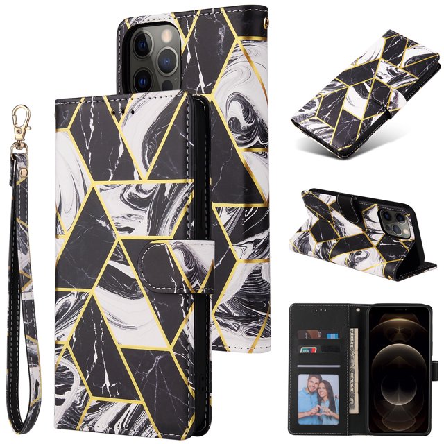 Compatible with iPhone 11 Pro Max Premium Vintage PU Leather Magnetic Closure Case with Strap Flip Cover