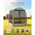 thumbnail image 2 of KFFKFF Screen House Tent, 6 x 6 ft, 4-6 Person Pop Up Screen Tent, Portable Screened in Canopy with Carry Bag, Netting Sides, Ground Stakes, Beige, 2 of 9