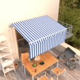 thumbnail image 1 of vidaXL Auvent Rétractable Automatique avec Store 3x2.5m Bleu&Blanc, 1 of 5