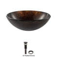thumbnail image 3 of KRAUS Pluto Glass Vessel Sink in Brown with Pop-Up Drain and Mounting Ring in Oil Rubbed Bronze, 3 of 7
