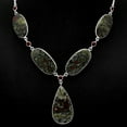 thumbnail image 2 of Natural Dragon Blood Stone & Garnet 925 Sterling Silver Necklace Jewelry N-1022 SDN1967, 2 of 6