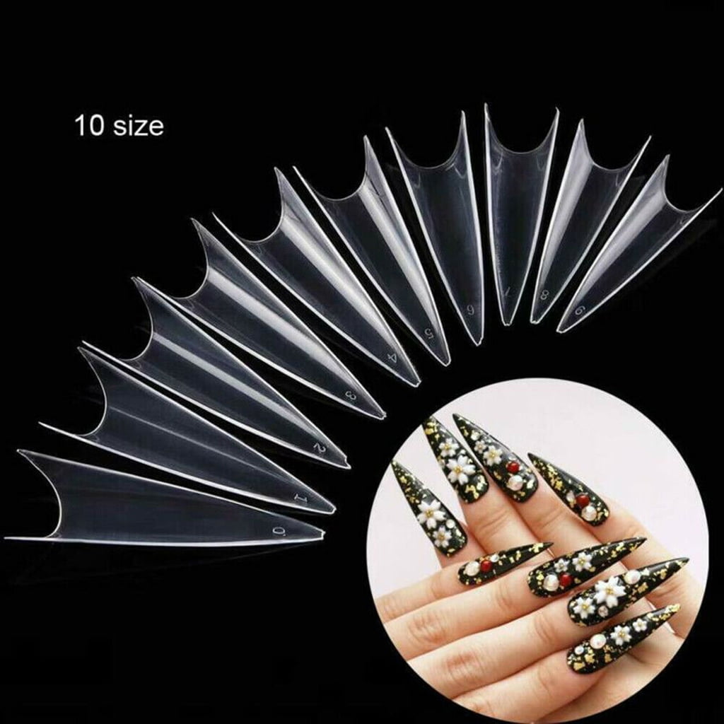 Clear Stiletto Nail Tips Acrylic Nail Tips 500pcs Long Shape Half Cover False Nail Tips With Bag Clear Walmart Com Clear Stiletto Nail Tips Acrylic Nail Tips 500pcs Long Shape Half Cover False Nail Tips With Bag Clear Walmart Com