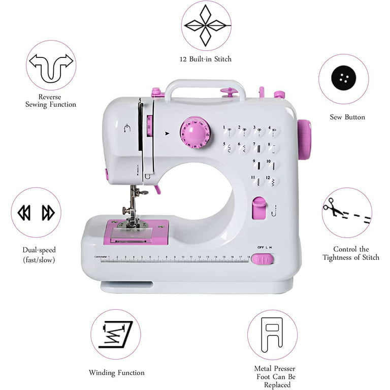 Virtu Mini Portable Sewing Machine Kit for Beginner (122 Piece)