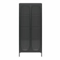 thumbnail image 3 of Mr. Kate Luna Tall 2-Door Accent Cabinet with Fluted Glass, Black, 3 of 13