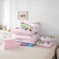 thumbnail image 6 of Homewish Cute Unicorn Panda Twin Bedding Sets 7-Piece, Cartoon Stars Rainbow Cloud Bedding Comforter Set, Kawaii Animal Lover Reversible Sheet Sets, Lightweight Room Decor, 6 of 8