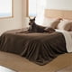 thumbnail image 1 of Manta impermeable para cama Sherpa Fleece King Brown, 1 of 5