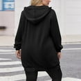 thumbnail image 4 of Moxiu Women Plus Size Zip Up Hoodies Jackets Fall Long Sleeve Tunic Sweatshirt Long Fleece Hoodie Jacket Outwear with Pockets 2025 Black,S, 4 of 9