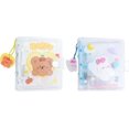 thumbnail image 1 of shiyou-2Pcs 3 Inch Mini Photo Album,20 Sheets 40 Pockets Photo Album in Loose Leaf Refillable 3 Rings Photocard Binder Cover Kpop Photocard Holder with Pendant for Picture Cards Storage,Blue White, 1 of 4