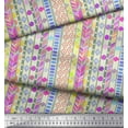 thumbnail image 3 of Soimoi White Cotton Cambric Fabric Aztec Geometric Printed Fabric 1 Yard 56 Inch Wide, 3 of 3