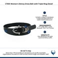 thumbnail image 4 of CTM  Skinny Dress Belt with Triple Ring Detail (Women), 4 of 4