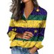 thumbnail image 4 of Blusas de Manga Larga para las Mujeres Imprimidas Casual Suelto Blusa de Cárdigan Chaqueta de Denim Chaqueta de Invierno Larga de las Mujeres, 4 of 5