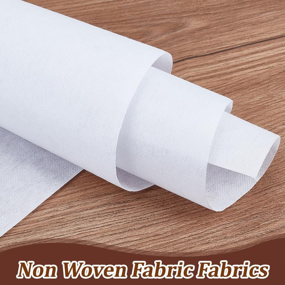 1 pc Heavy Weight 55g/㎡ White Iron-On Fusible Interfacing 11.81 Inch x 30 Yards Non-Woven Interfacing Iron On Single-Sided Interfacing Non-Woven Apparel Interfacing for Sewing DIY Crafts Supplies