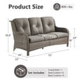 thumbnail image 4 of Opohoro 72" Outdoor Wicker Patio Sofa with Cushions, 3-Seat PE Rattan Couch for Porch, Gray/Gray, 4 of 7