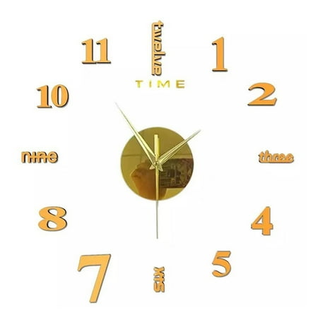 DIY 3D Wall Clock Decoration Stylish Modern Wall Mounted Clock for Living Room