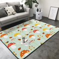 thumbnail image 3 of Area Rugs For Living Room Decor - Mushroom Bee Soft Anti Slip Throw Washable Rugs 5x7 For Bedroom, Indoor Carpet For Bedroom Living Room 80x58In, 3 of 7