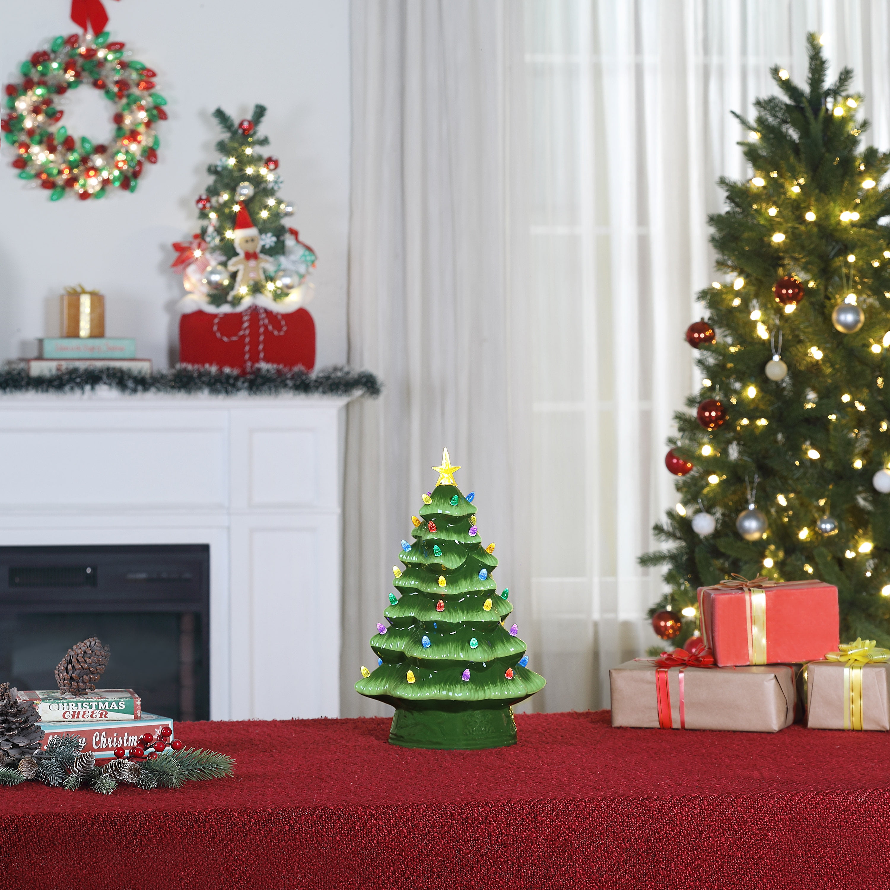 Mr. Christmas 15-inch Nostalgic Green Ceramic Tree - Walmart.com