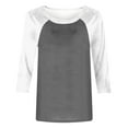 thumbnail image 4 of Htigea Women's 3/4 Long Sleeve Tshirts Raglan Crewneck Baseball T Shirts Casual Basic Pullover Loose Tunic Top Dark Gray,XL, 4 of 5