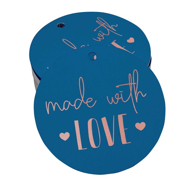 Inkdotpot Rose Gold Foil Paper Hang Tag Made With Love Text Favor Tag 100 Piece