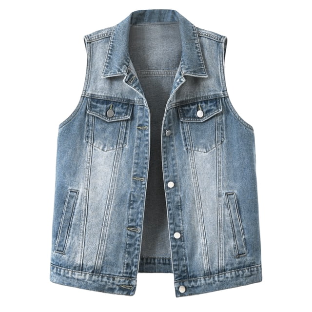 Gilet Sans Manches à Boutons pour Femmes, Col Rabattu, Coupe Ajustée, Polyester, Décontracté, Noir, Longueur Régulière, pour le Travail Ou les Fêtes