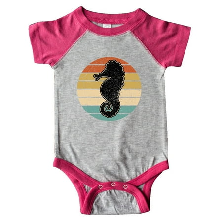 

Inktastic Seahorse Retro Sunset Gift Baby Boy or Baby Girl Bodysuit