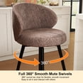 thumbnail image 6 of Rongbuk 360° Swivel Modern Bar Stool Set of 2, 26" Upholstered Counter Height Bar Stools with Wingback, Soft Linen Fabric, Counter Chairs with Arm for Kitchen Island or Home Bar, Brown, 6 of 6