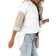 thumbnail image 1 of Minnieouse Abrigo de mujer Botón de bloque de color Camisa cálida Otoño Invierno Solapa de pana Prendas para la parte del cuerpo Blanco + Negro S, 1 of 6