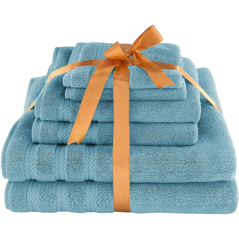 BNM Turkish Cotton Luxury Hotel 6 Piece Towel Set, Teal