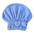 thumbnail image 3 of LAIOWEI Microfiber Hair Drying Cap, Microfiber Hair Towel, Hair Towel Wrap for women, Soft Quick Dry Hair Towels with Bow Tie Shower Cap for Kids Women Blue 1Pcs, 3 of 7