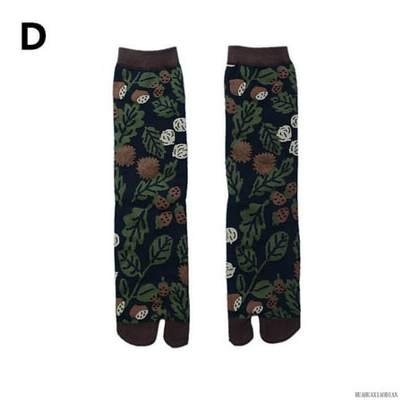 

Women Japanese Style Flower Tabi Socks Kimono Clog Geta Flip Flop Split Toe Sock