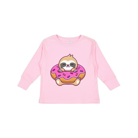 

Inktastic Sloth Doughnut Gift Toddler Boy or Toddler Girl Long Sleeve T-Shirt
