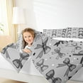 thumbnail image 4 of Manfei Dreamy Grey Bowknot Bedding Comforter Set, Cartoon Stars Print Twin Comforter Sets, Teens Kids Child Reversible Bedding Set, Lightweight Room Decor, 2-Piece, 4 of 8
