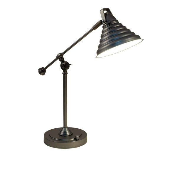 Art Glass Designs 21.5" Cone LED Desk Lamp with USB Charger