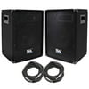 Seismic Audio Pair of 10" DJ Speakers and 50' Speaker Cables - 10" Band Karaoke Loudspeakers - SA-10-PKG33