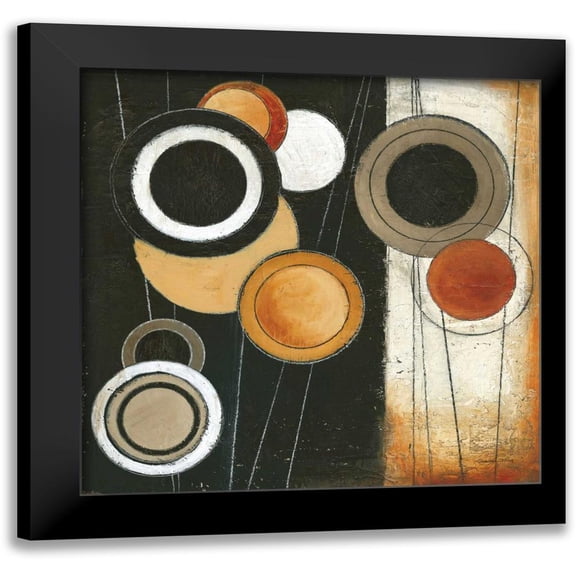 Poloson, Kimberly 12x12 Black Modern Framed Museum Art Print Titled - Tangents I