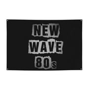 DouZhe New Wave 80s Sign Banner, Retro Disco Music Party Hanging Banners Backdrop Festive Party Decor for Indoor Outdoor, 47 x 71 Inches