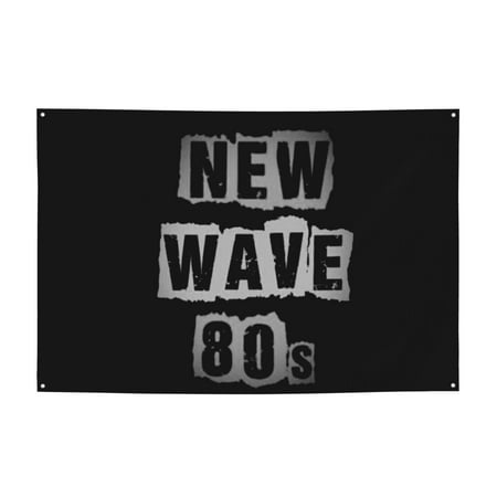DouZhe New Wave 80s Sign Banner, Retro Disco Music Party Hanging Banners Backdrop Festive Party Decor for Indoor Outdoor, 47 x 71 Inches
