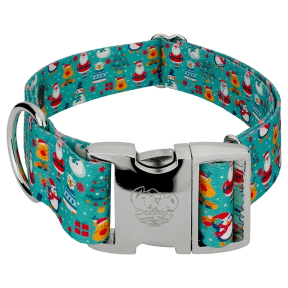 Country Brook Petz® 1 1/2 inch Premium Santa & Friends Dog Collar, Large