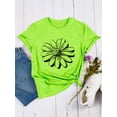 thumbnail image 5 of Nlife Women Daisy Print Round Neck Short Sleeve T-Shirt, 5 of 8
