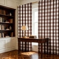 thumbnail image 3 of Buffalo Check Plaid Curtains for Living Room, Bedroom Farmhouse Gingham Style  Texture Rod Pocket Semi Curtain Drapes, Brown, 52 x 84 Inch(2 Panels), 3 of 6