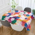 thumbnail image 2 of Yayeee Tablecloths 60" x 60" Rectangle Wrinkle Resistant Party Table Cover, White Colorful Circles, 2 of 8