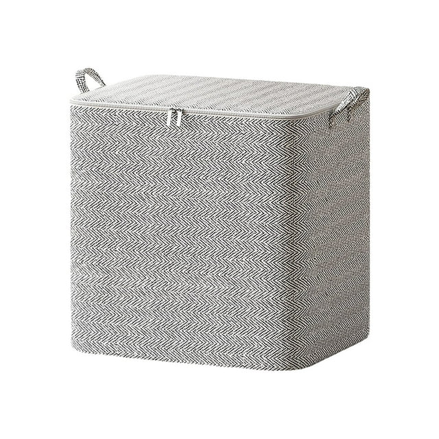 Bolsa De Almacenamiento Paquete de 2 bolsas de almacenamiento plegables de tela no tejida con cremallera, gran capacidad, para ropa de viaje, organizador de edredones con asas (gris, 150 L) Rkxzt
