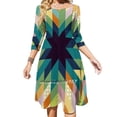 thumbnail image 1 of Winter Lights Sweetheart Knot Flared Dress Fashion Design Large Size Loose Dress Abstract Geometry Geometric Seasonal Pattern, 1 of 5