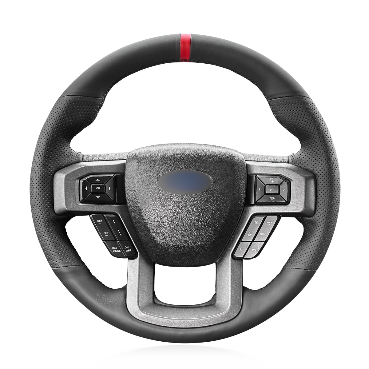 Mewant Hand Stitch Car Steering Wheel Cover for Ford F150 Raptor 2017 2018 2019 2020