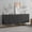 Black, variant on SICOTAS Fluted Buffet Cabinet with Storage, Modern Credenza Storage Cabinet, Sideboard Buffet Cabinet with Fluted Doors & Metal Legs for Living Room Dining Room Blue