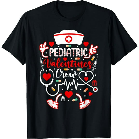 Pediatric Valentines Nurse Crew Shirt Funny Valentine's Day T-Shirt Shirts