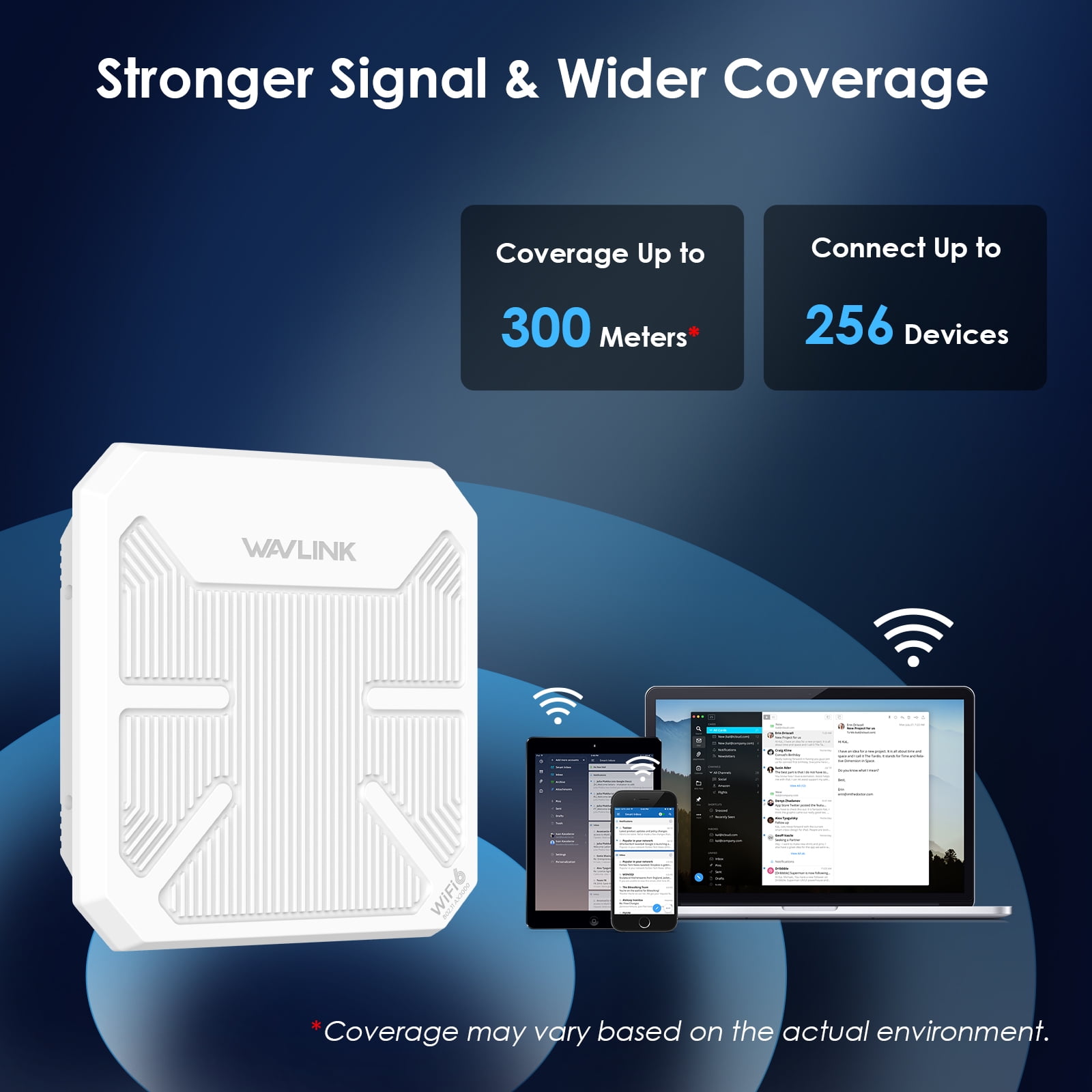 AX3000 Dual Band WiFi Router WiFi6 Extender, WiFi Repeater with PoE, IP67 Weatherproof for Outdoor